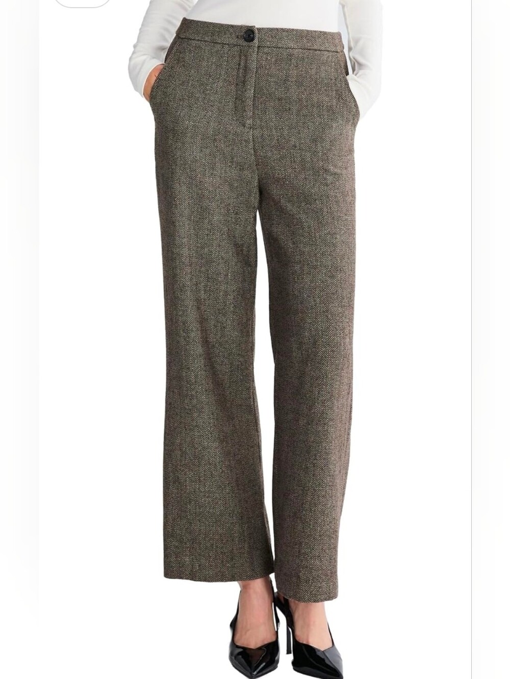 NWT Orolay Wool Blend Herringbone Pants Womens Small 26 Pants